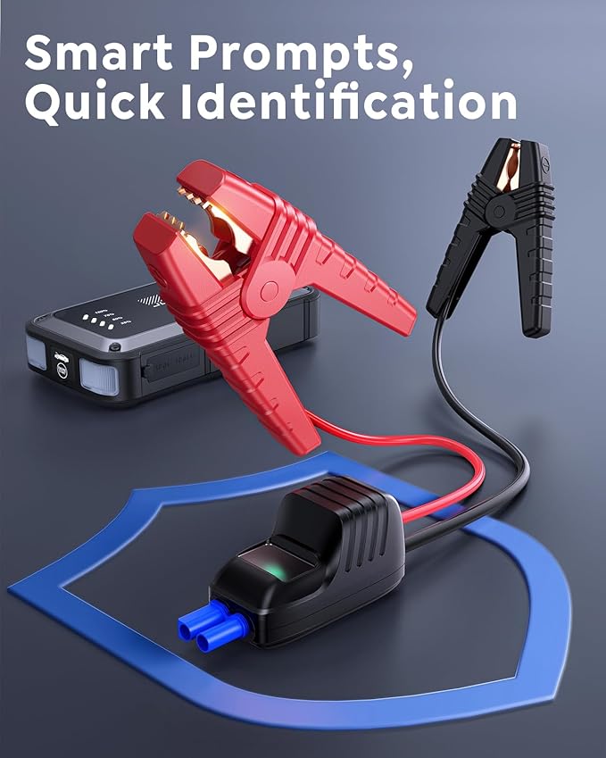 TREKURE Portable Car Battery Jump Starter 4000A 16800mAh Jump Box, Car Battery Jumper Starter Portable Jumper Cables for car(8.0L Gas/6.5L Diesel), Fast Charge, Lights, Compact