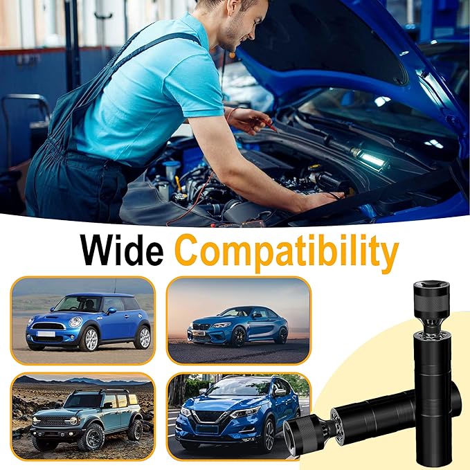 14mm Spark Plug Socket, Thin Wall 3/8" Drive Spark Plug Sockets Removal Tool, 12 Point, Magnetic Swivel 9/16" Spark Plugs Socket for Most Car Models (Black)
