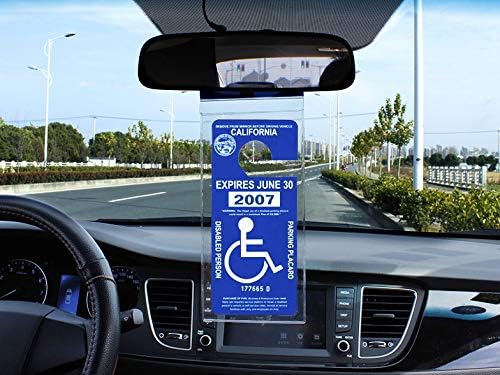 TB Tbuymax Handicap Parking Placard Holder, Ultra Transparent Disabled Permit Protective Cover with Large Hanger by Tbuymax (10.6" x 4.5", Placard is NOT Include)