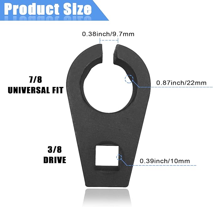 Offset Oxygen Sensor Socket, 3/8-Inch Drive, 7/8-Inch (22mm), Wire Gate Accesses Sensor from Side, Preventing Damage to Wires, Universal for Most Cars