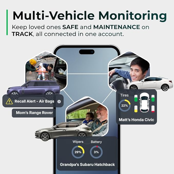 FIXD Bluetooth OBD2 Scanner for iPhone & Android - Diagnostic Scan Tool for Repairs and Car Buying - Check Engine Code Reader & Enhanced Codes - (1 Pack w/Free 14-Day FIXD Premium Bundle)