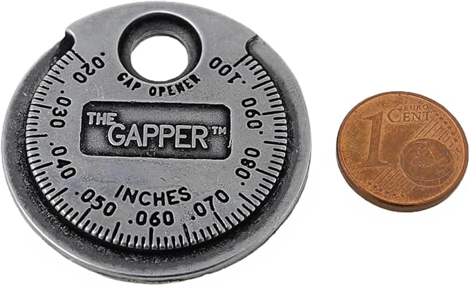 CTA Tools 3235 Spark Plug Gapper: Coin-Style Spark Plug Gap Tool, 0.020"–0.100" Measurement Range, Plated Steel, Quick-Check Reference Tool