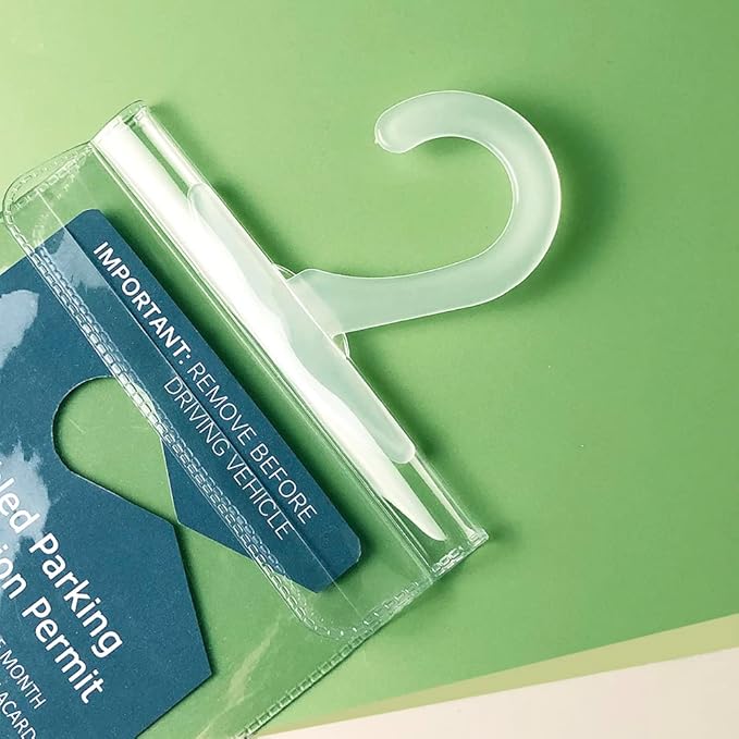 TB Tbuymax Handicap Parking Placard Holder, Ultra Transparent Disabled Permit Protective Cover with Large Hanger by Tbuymax (10.6" x 4.5", Placard is NOT Include)