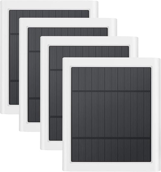 4 Pack IP65 Solar Panel for Rings Camera, 4W Solar Charger Compatible with Rings Spotlight &All-New Stick Up Outdoor Cam Battery, 10ft Long Cable with USB-C to Barrel Plug Adapter