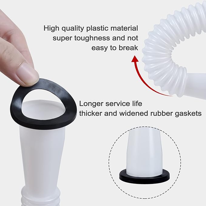 Gas Can Spout Replacement Kit, Gas Can Nozzle Replacement (5 Kit-White) All gaskets are installed and ready to use upon receipt. For 1/2/5/10 gallon gas can. Easy and convenient to use