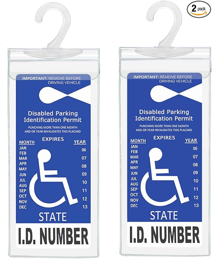 TB Tbuymax Handicap Parking Placard Holder, Ultra Transparent Disabled Permit Protective Cover with Large Hanger by Tbuymax (10.6" x 4.5", Placard is NOT Include)