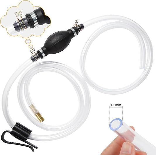 H-veenjor 3/8" Boat Primer Bulb Marine for Outboard Motor Universal Fuel Line Hand Primer Bulb Manual Black Rubber Fuel Transfer Vacuum Pump for Gas, Gasoline,Diesel, Water