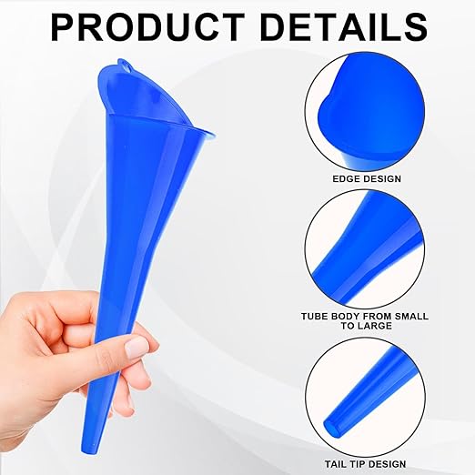 Long-Neck Oil Funnel for Automotive – Multi-Function Plastic Funnel for Oil, Gas & Lubricants – Universal Car Accessory (Blue (2-Pack))