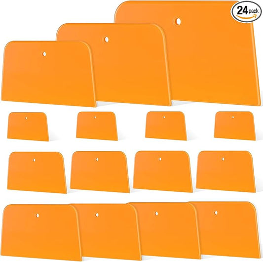 Frienda 24 Pcs Body Filler Spreaders Plastic Tools for Automotive Applying Putties Glazes Caulks and Paint (3 Sizes)