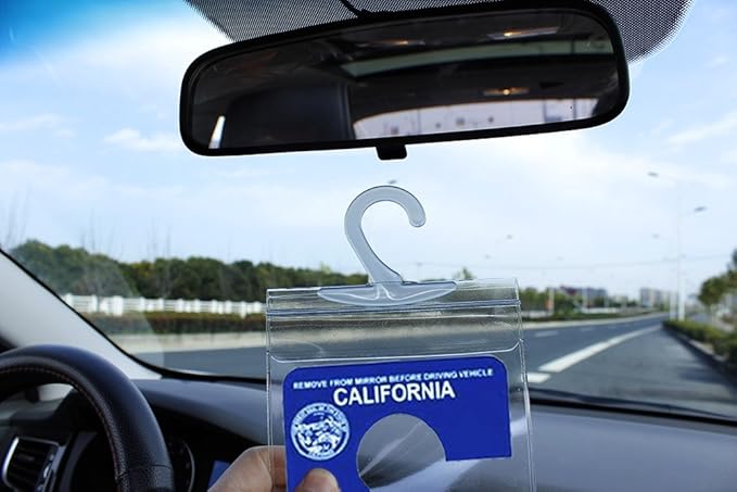 TB Tbuymax Handicap Parking Placard Holder, Ultra Transparent Disabled Permit Protective Cover with Large Hanger by Tbuymax (10.6" x 4.5", Placard is NOT Include)