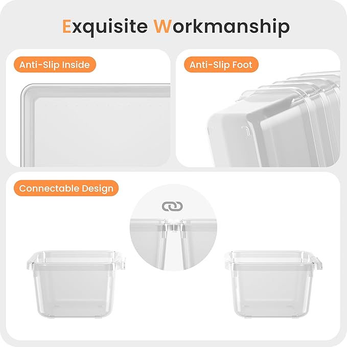 【Military Grade】A-LuGei Drawer Organizer,【𝟱𝗦𝗶𝘇𝗲】Makeup organizer,【Holds 177 Items】Bathroom Organizers and Storage,Organization and Storage,Desk Drawer Organizer for Vanity【Clear】