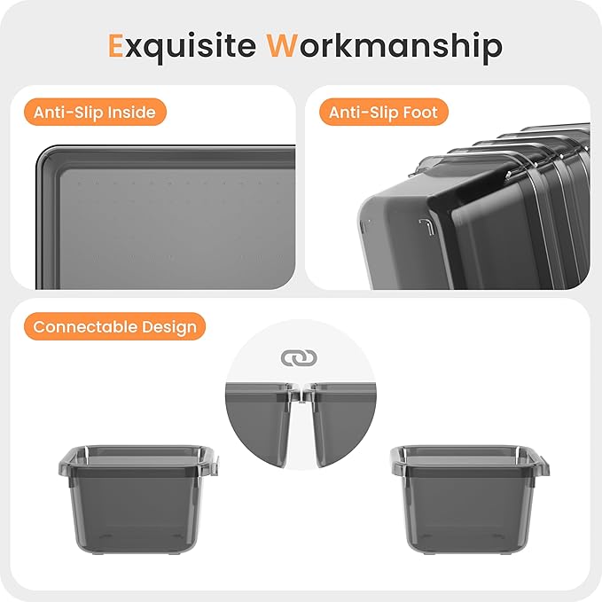 【Military Grade】A-LuGei Drawer Organizer,【𝟱𝗦𝗶𝘇𝗲】Makeup organizer,【Holds 177 Items】Bathroom Organizers and Storage,Organization and Storage,Desk Drawer Organizer for Vanity【Clear Black】