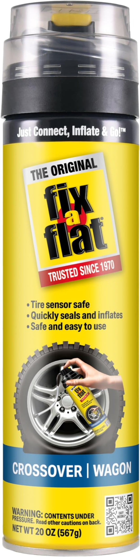 Fix-A-Flat S60430 Aerosol Emergency Flat Tire Repair and Inflator, for Large Tires, Eco-Friendly Formula, Universal Fit for All Cars and Small Trucks/SUVs, 20 oz. (Pack of 1)