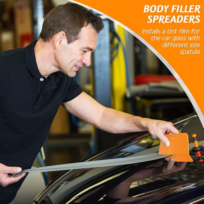 Frienda 6 Pcs Body Filler Spreaders Plastic Tools for Automotive Applying Putties Glazes Caulks and Paint (3 Sizes)