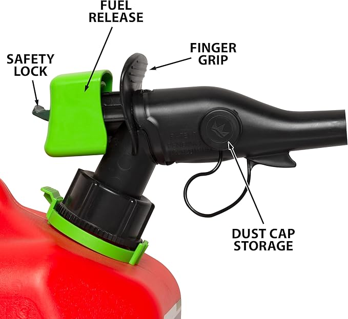 Scepter FR1G152 Fuel Container with Spill Proof Smart Control Spout with Bonus Spout Extender, Red Gas Can, 1 Gallon (Pack of 4)