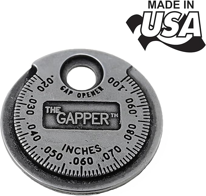 CTA Tools 3235 Spark Plug Gapper: Coin-Style Spark Plug Gap Tool, 0.020"–0.100" Measurement Range, Plated Steel, Quick-Check Reference Tool