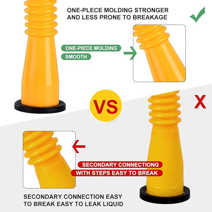 Gas Can Spout Replacement Kit, Gas Can Nozzle Replacement (3 Kit-Yellow) All gaskets are installed and ready to use upon receipt. For 1/2/5/10 gallon gas can. Easy and convenient to use