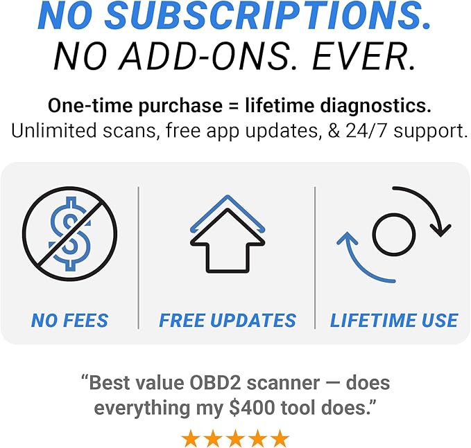 BlueDriver Pro Next Gen OBD2 Scanner – No Subscription, Bluetooth Car Code Reader for iPhone & Android – Diagnose 8000+ Issues, ABS SRS TPMS, Repair Reports, Vehicles 1996+