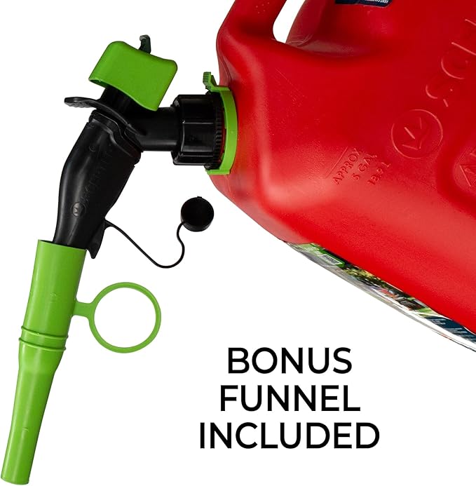 Scepter FR1G152 Fuel Container with Spill Proof Smart Control Spout with Bonus Spout Extender, Red Gas Can, 1 Gallon