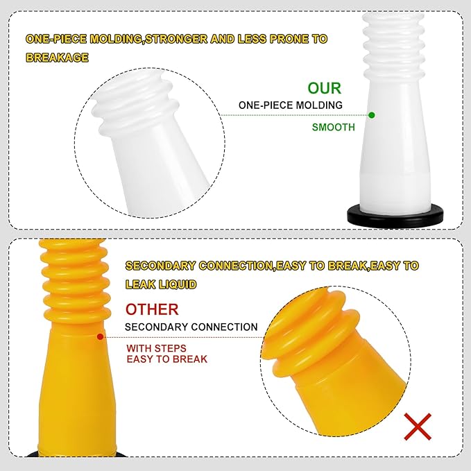 Gas Can Spout Replacement Kit, Gas Can Nozzle Replacement (6 Kit-White) All gaskets are installed and ready to use upon receipt. For 1/2/5/10 gallon gas can. Easy and convenient to use