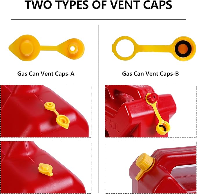 Gas Can Spout Replacement Kit, Gas Can Nozzle Replacement (6 Kit-Yellow) All gaskets are installed and ready to use upon receipt. For 1/2/5/10 gallon gas can. Easy and convenient to use