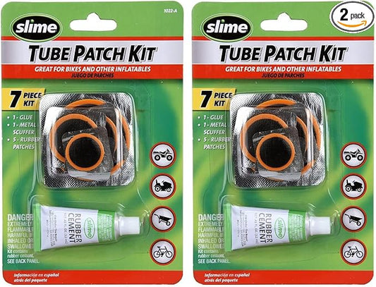 Slime 1022-A Tube Rubber Patch Kit, for Bikes and Other Inflatables, Contains, 5 Patches, Scuffer and Glue (Pack of 2)