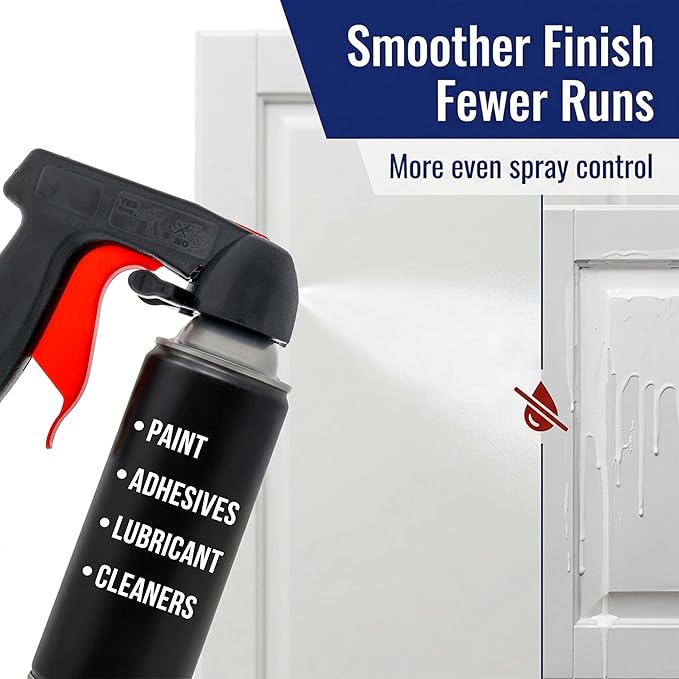 Instant Aerosol Trigger Handle (Pack of 12), Instantly Converts Spray Cans into Spray Guns - Full Hand Grip, Reusable, Easy to Clip-On & Off - Universal Fit, Use on Spray Paint, Adhesives, Lubricants