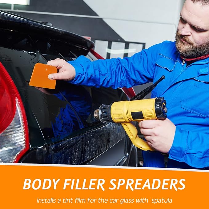 Frienda 15 Pcs Body Filler Spreaders Plastic Tools for Automotive Applying Putties Glazes Caulks and Paint (3 Sizes)