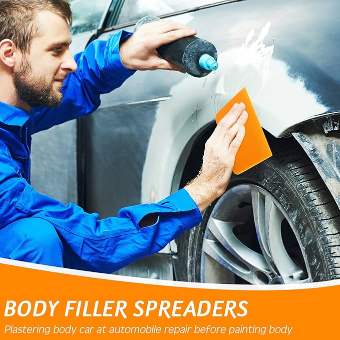 Frienda 15 Pcs Body Filler Spreaders Plastic Tools for Automotive Applying Putties Glazes Caulks and Paint (3 Sizes)