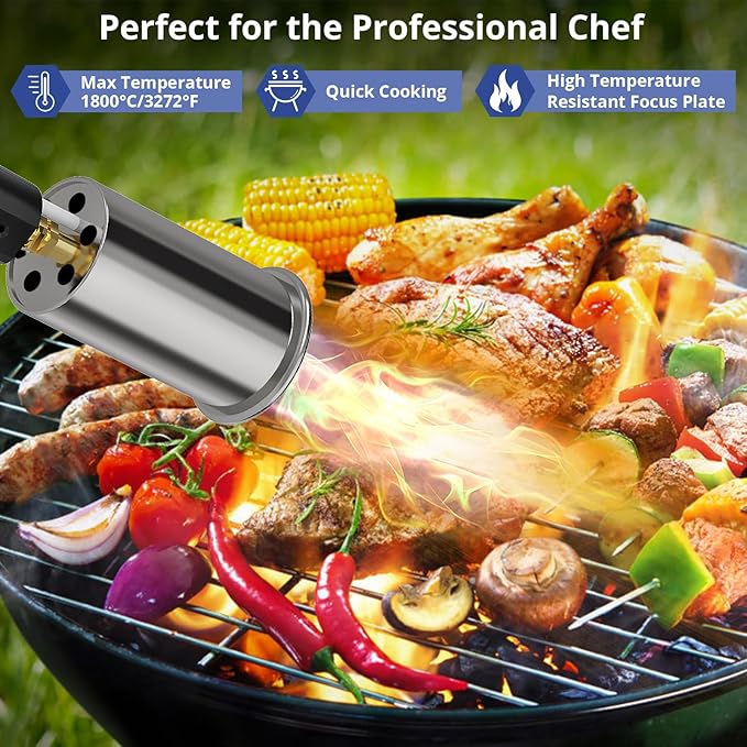 Sondiko Powerful Propane Torch L8010, Sous Vide, Campfire Starter, Adjustable Gas Welding Kit for Searing Steak, BBQ, Gas Welding(Camouflage) Propane Tank Not Included