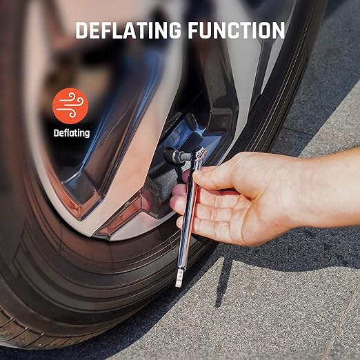ETENWOLF Pencil Tire Pressure Gauge 3 Pack (10-50PSI, 10-85PSI, 20-120PSI) with 24 Tire Caps, Calibrated to ANSI B40.1 Grade B(2%), Stainless Steel Body, for Cars, Pickups, RVs, Bicycles