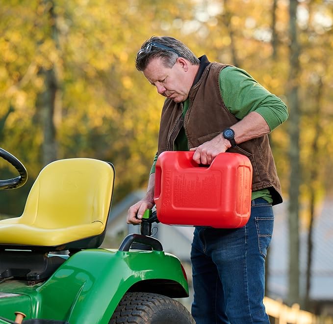 Scepter FSCG552 Fuel Container with Spill Proof Spout with Bonus Spout Extender, Rear Handle Red Gas Can, 5 Gallon