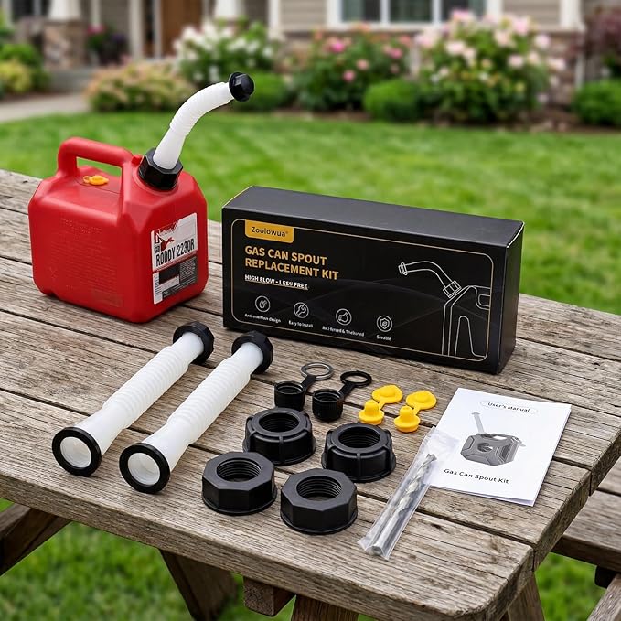 Gas Can Spout Replacement Kit, Gas Can Nozzle Replacement (2 Kit-White) All gaskets are installed and ready to use upon receipt. For 1/2/5/10 gallon gas can. Easy and convenient to use