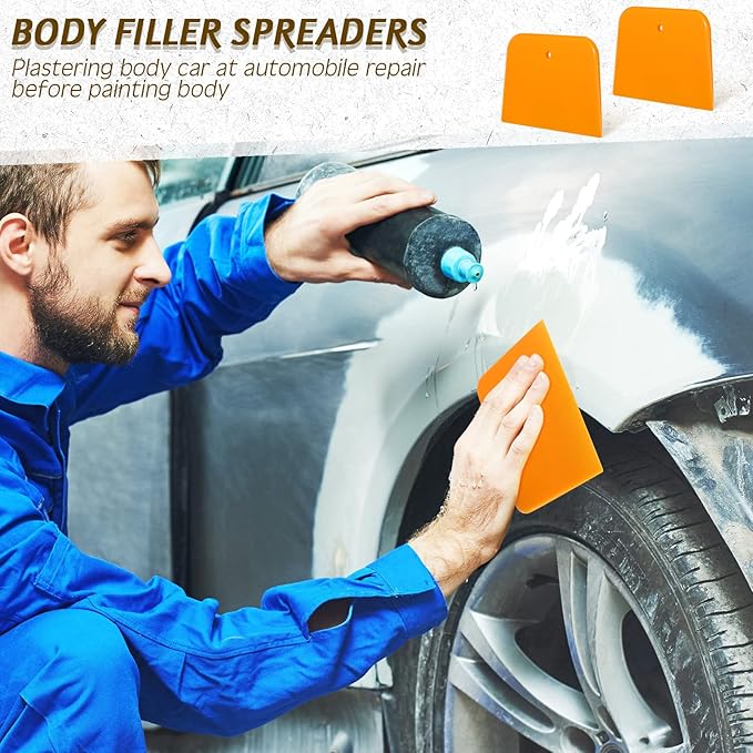 Frienda 120 Pcs Body Filler Spreaders Plastic Tools for Automotive Applying Putties Glazes Caulks and Paint (3.5 x 2.6 x 3.9 in)