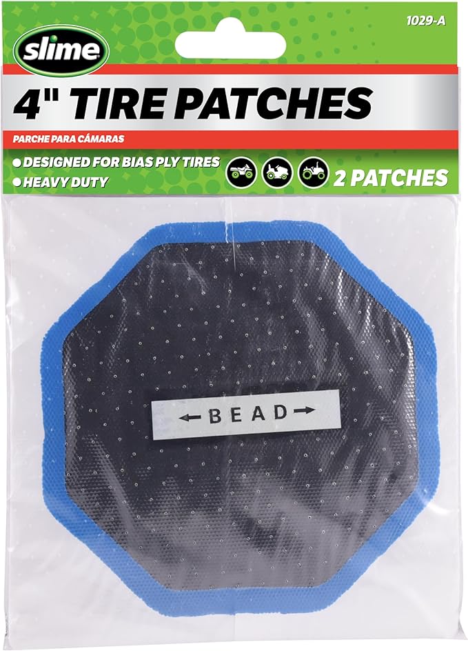 Slime 1029-A Tire Puncture Patch, Heavy Duty, Bias Ply, 4" Pack of 2