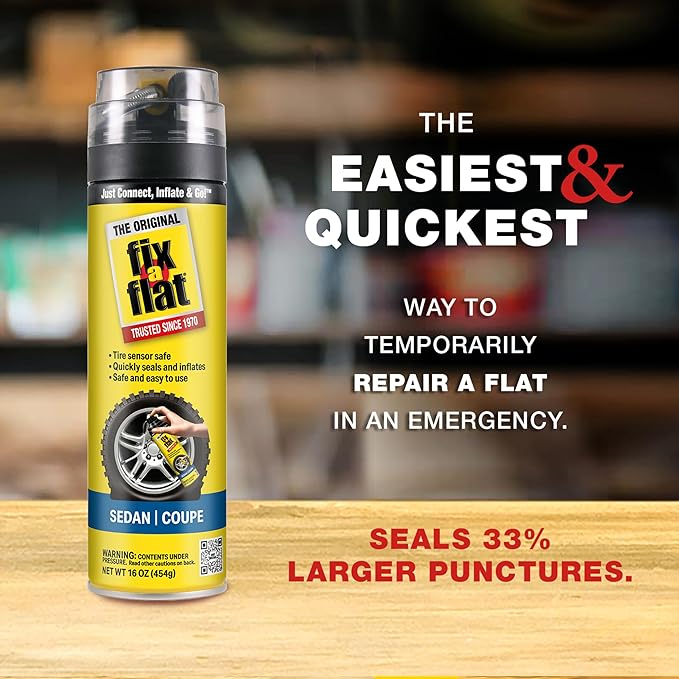 Fix-A-Flat S60430 Aerosol Emergency Flat Tire Repair and Inflator, for Large Tires, Eco-Friendly Formula, Universal Fit for All Cars and Small Trucks/SUVs, 20 oz. (Pack of 1)