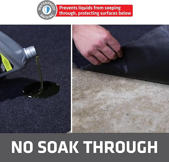 Drymate Premium Maintenance Mat Oil Spill Garage Floor Mat (60" x 72"), Absorbent, Waterproof, Contains Liquids, Protects Garage Surface or Driveway, Reusable, Washable, Durable (USA Made)