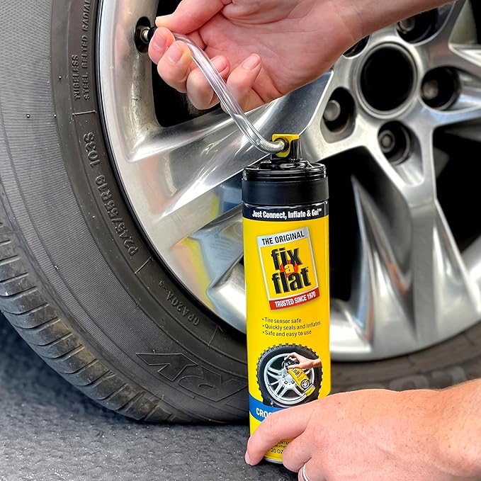 Fix-A-Flat S60430-6PK Aerosol Emergency Flat Tire Repair and Inflator, for Large Tires, Eco-Friendly Formula, Universal Fit for All Cars and Small Trucks/SUVs, 20 oz. (Pack of 6)