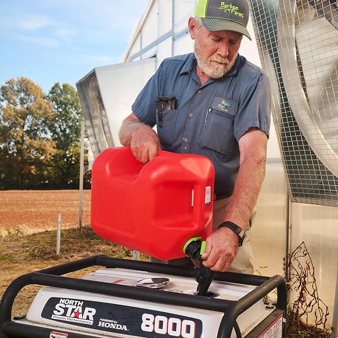 Scepter FSCG552 Fuel Container with Spill Proof Spout with Bonus Spout Extender, Rear Handle Red Gas Can, 5 Gallon (Pack of 4)